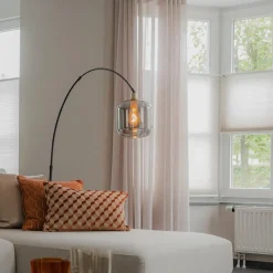 Qazqa booglampen zuzanna grijs e27