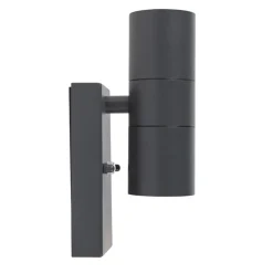 Qazqa buitenlampen met sensor duo grijs gu10