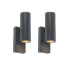 Qazqa buitenlampen met sensor duo grijs gu10
