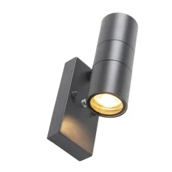 Qazqa buitenlampen met sensor duo grijs gu10
