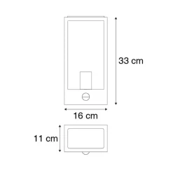 Qazqa buitenlampen met sensor rotterdam zwart e27