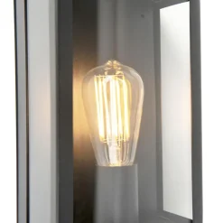 Qazqa buitenlampen met sensor rotterdam zwart e27