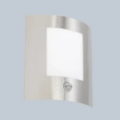 Qazqa buitenlampen met sensor emmerald zilverkleurig e27