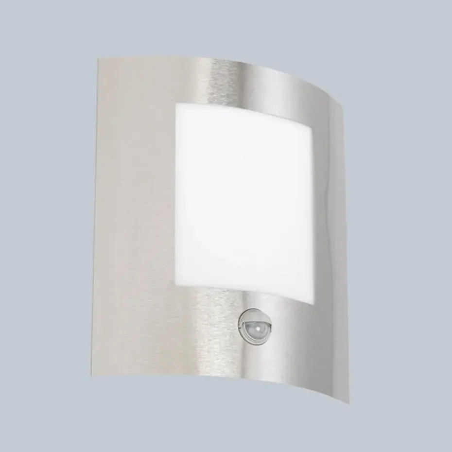 Qazqa buitenlampen met sensor emmerald zilverkleurig e27