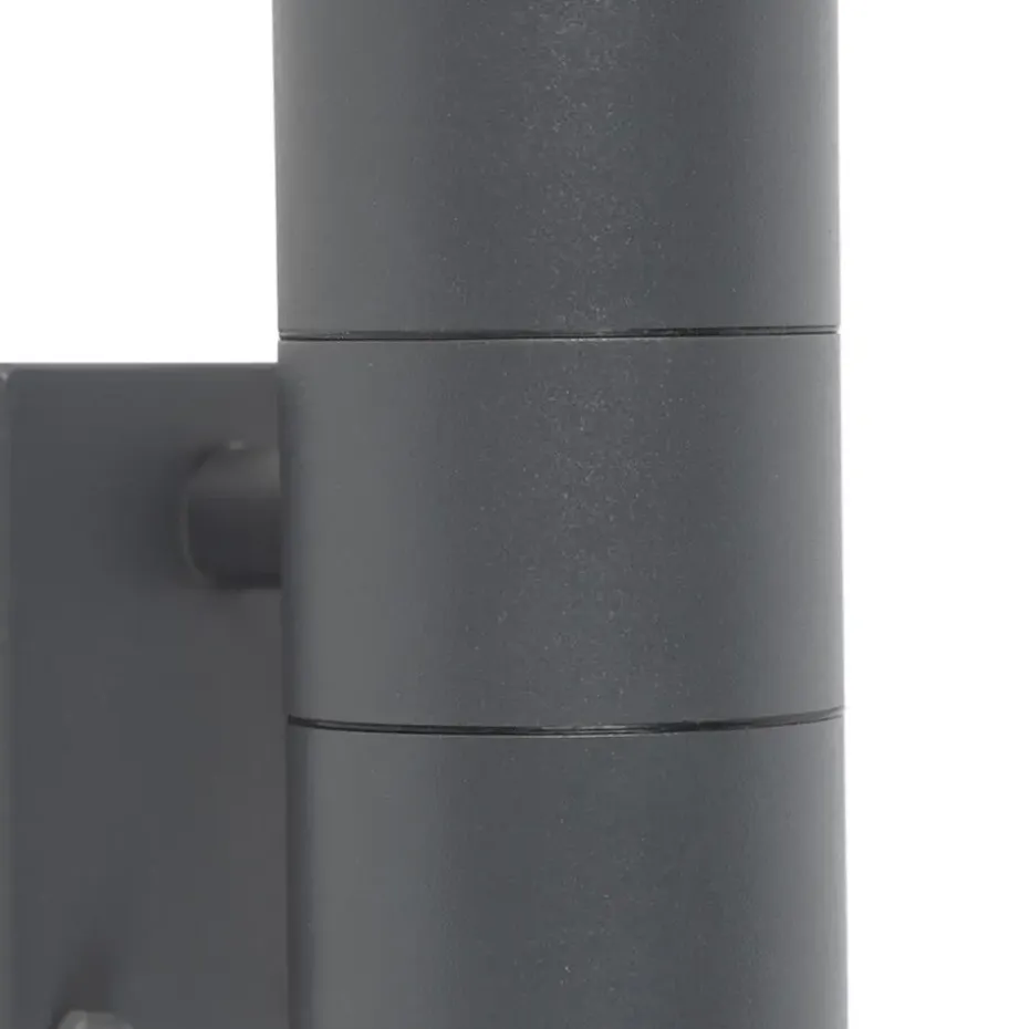 Qazqa buitenlampen met sensor duo grijs gu10