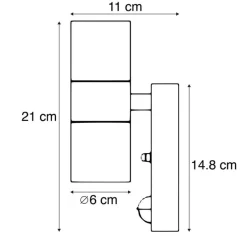 Qazqa buitenlampen met sensor duo grijs gu10