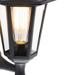 Qazqa buitenlampen met sensor new haven zwart e27