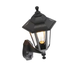 Qazqa buitenlampen met sensor new haven zwart e27