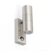 Qazqa buitenlampen met sensor duo zilverkleurig gu10