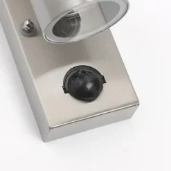 Qazqa buitenlampen met sensor duo zilverkleurig gu10