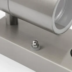 Qazqa buitenlampen met sensor duo zilverkleurig gu10