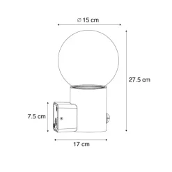 Qazqa buitenlampen met sensor huma zwart e27