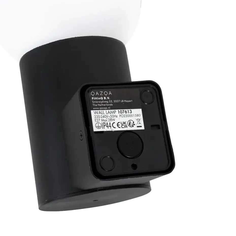 Qazqa buitenlampen met sensor huma zwart e27