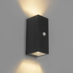 Qazqa buitenlampen met sensor baleno zwart gu10