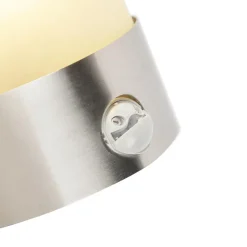 Qazqa buitenlampen met sensor mira zilverkleurig e27