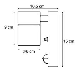 Qazqa buitenlampen met sensor solo zwart gu10