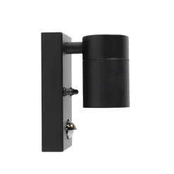 Qazqa buitenlampen met sensor solo zwart gu10