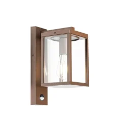 Qazqa buitenlampen met sensor charlois bronskleurig e27