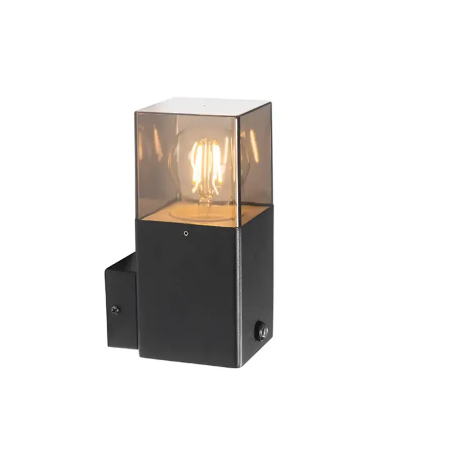 Qazqa buitenlampen met sensor denmark zwart e27