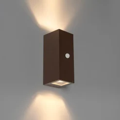 Qazqa buitenlampen met sensor baleno bronskleurig gu10