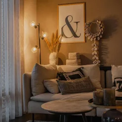 QAZQA Design vloerlamp zwart 3-lichts verstelbaar - Mesh - Zwart