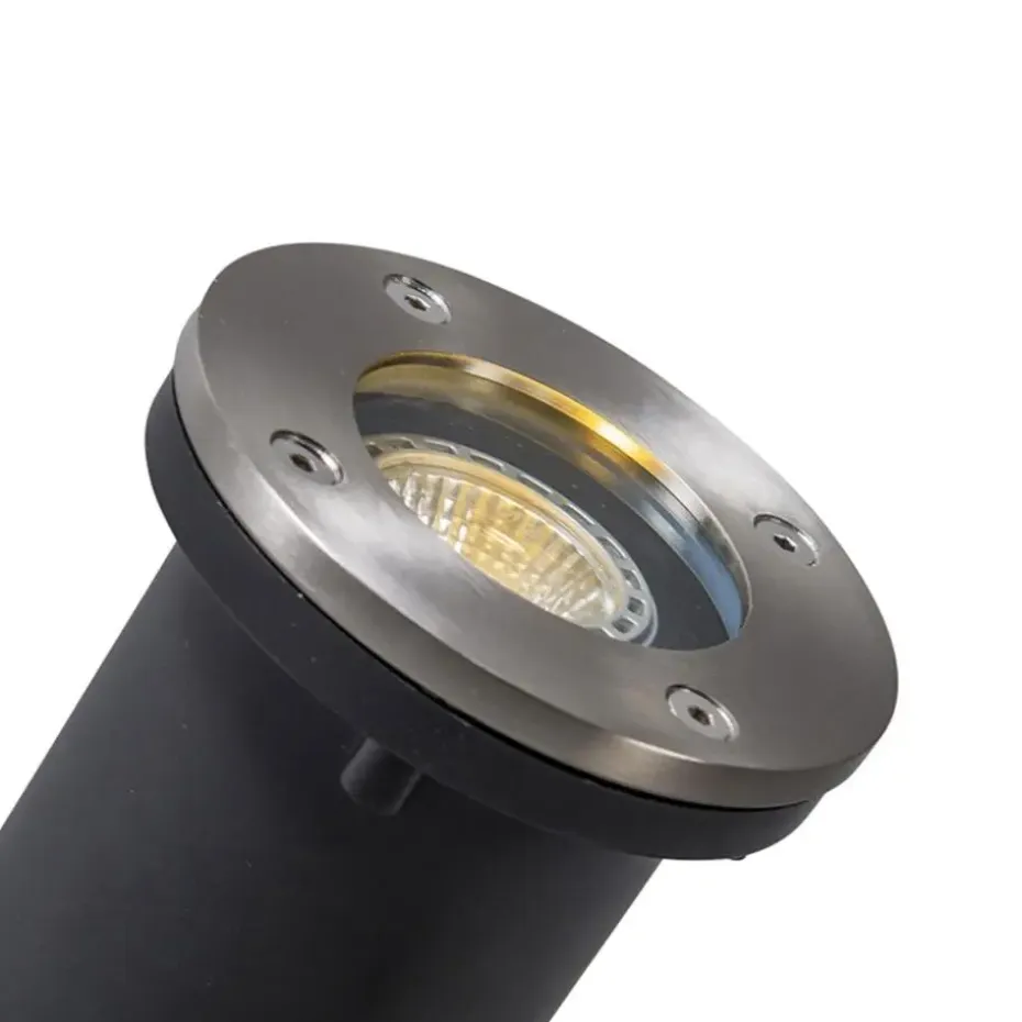 Qazqa grondspots basic zilverkleurig gu10