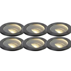 Qazqa grondspots delux zwart gu10