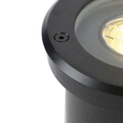 Qazqa grondspots delux zwart gu10