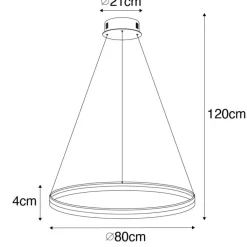 Qazqa hanglampen anello goudkleurig geïntegreerde led