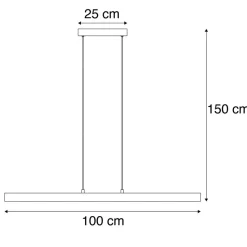 Qazqa hanglampen balo zwart geïntegreerde led