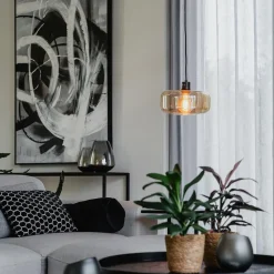 Qazqa hanglampen bizle beige e27