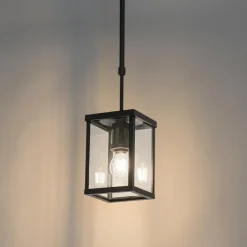 Qazqa hanglampen buiten charlois zwart e27