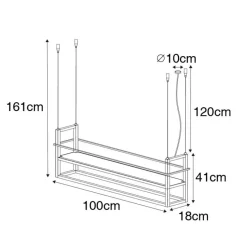 Qazqa hanglampen cage rack zwart e27