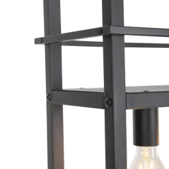 Qazqa hanglampen cage rack zwart e27