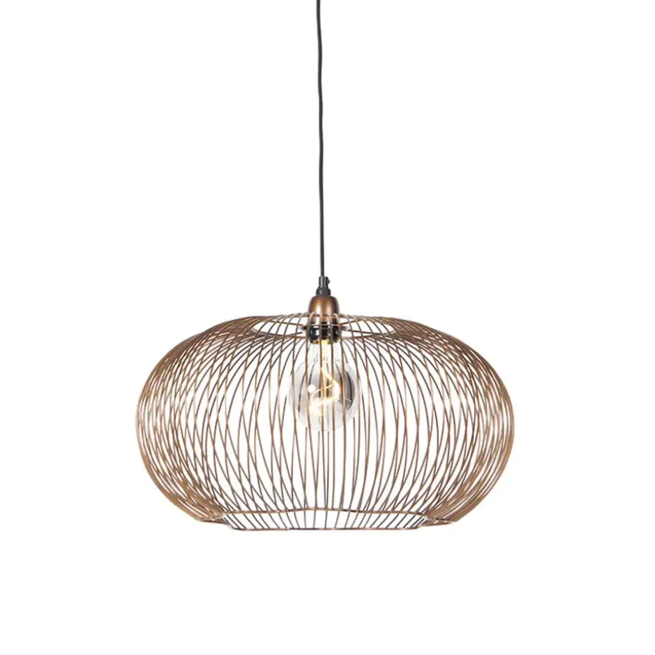 Qazqa hanglampen finn bruin e27