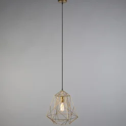 Qazqa hanglampen framework goudkleurig e27