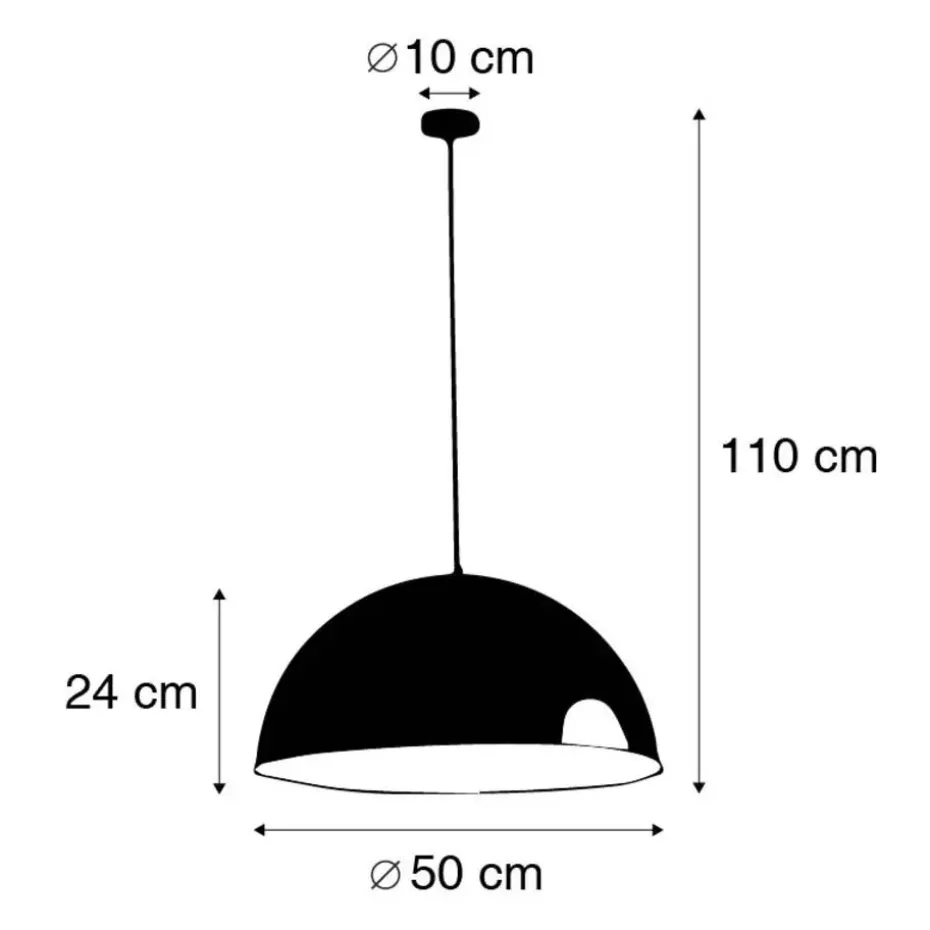 Qazqa hanglampen magna zwart e27