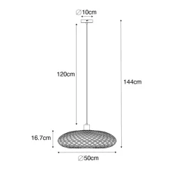 Qazqa hanglampen ostrava zwart e27