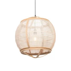 Qazqa hanglampen pascal bruin e27