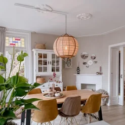 Qazqa hanglampen pascal bruin e27