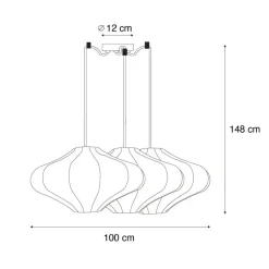 Qazqa hanglampen plu wit e27