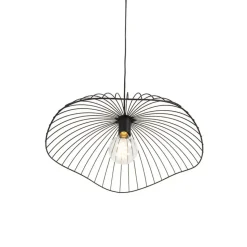 Qazqa hanglampen pua zwart e27