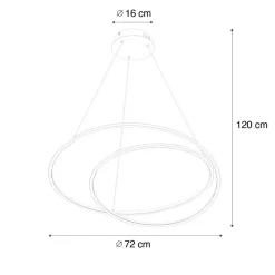 Qazqa hanglampen rowan goudkleurig geïntegreerde led