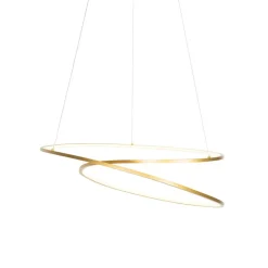 Qazqa hanglampen rowan goudkleurig geïntegreerde led