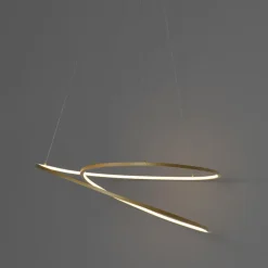 Qazqa hanglampen rowan goudkleurig geïntegreerde led