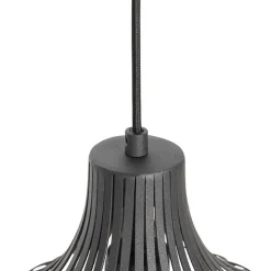 Qazqa hanglampen saffira zwart e27