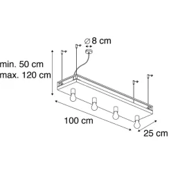 Qazqa hanglampen shelf zwart e27