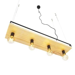 Qazqa hanglampen shelf zwart e27