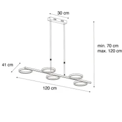 Qazqa hanglampen vive goudkleurig geïntegreerde led