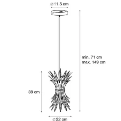 Qazqa hanglampen wesley goudkleurig e27